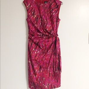 Ann Taylor Fitted Red Knee Length Dress